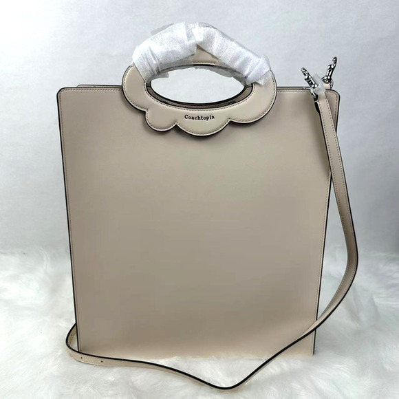Coach Cloud Handle Tote Crossbody In Coachtopia Leather Chalk Rainbow CT383 NWT - Picture 1 of 13